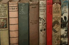 Antique & vintage books, hard covers, familiar and strange titles.